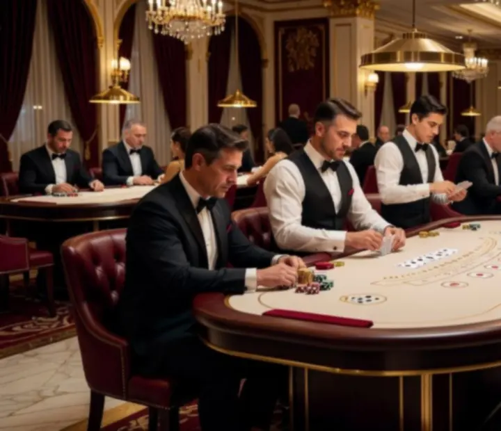 Elegantné blackjack stoly s luxusným zeleným súknom a decentným osvetlením
